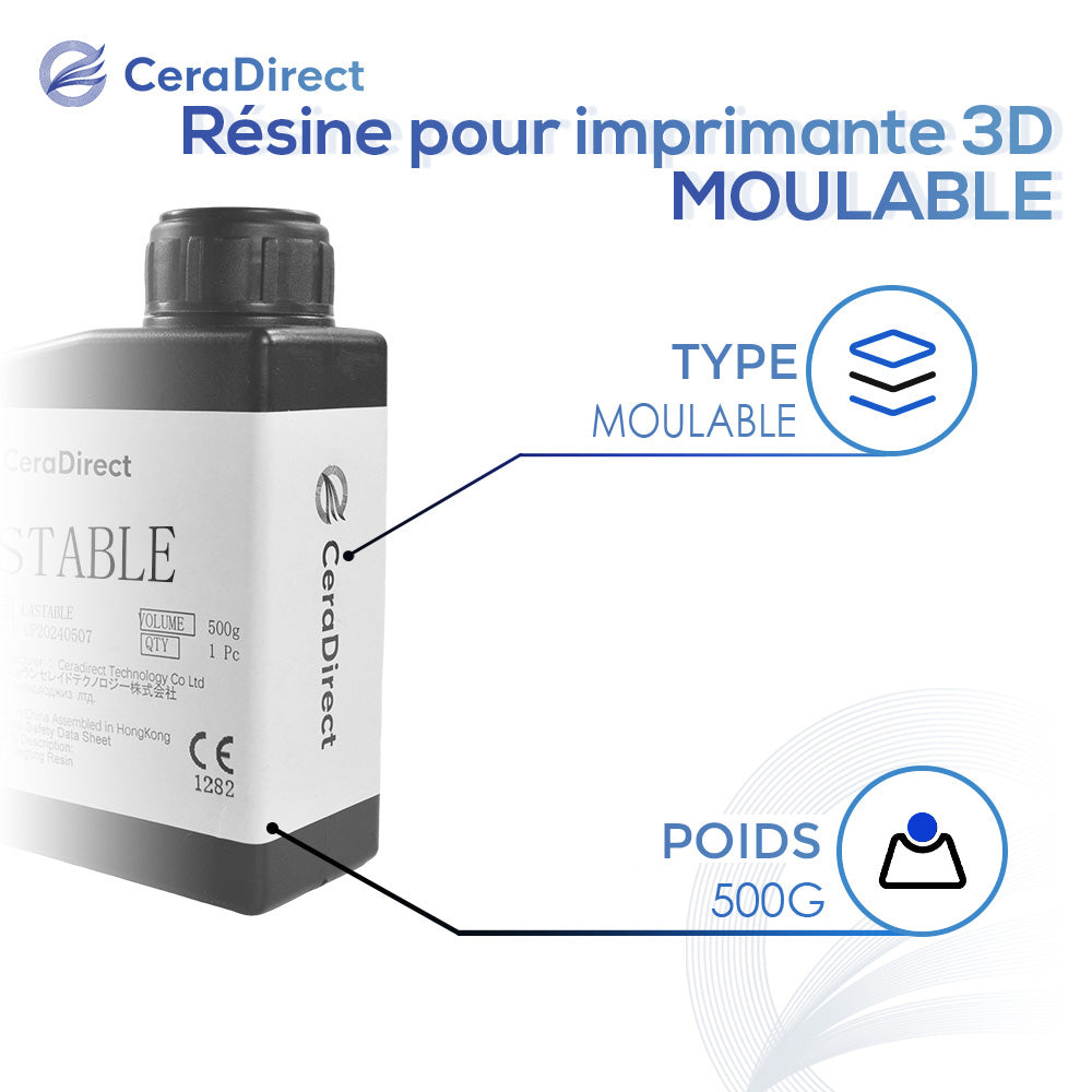 Résine Moulable pour Imprimante 3D (500g)